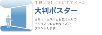 大判ポスター、屋外用・屋内用とお気に入りのビジュアルを大判サイズでプリントします。